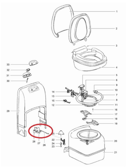Soporte repuesto de ventilación C200 Thetford 23850