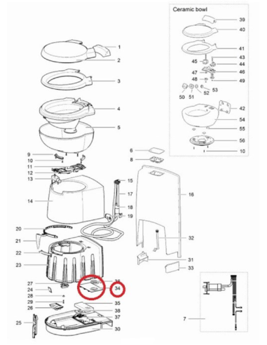 Placa de ventilación inodoro C250 Thetford 5073462