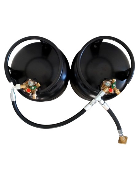 Kit de conexión para 2 cilindros (manguera de llenado 0,5 m recta - 90° + pieza en T)