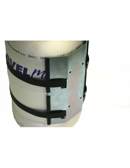Support mural pour bouteille de gaz Ø 300 + 2 sangles en acier inoxydable avec tendeur