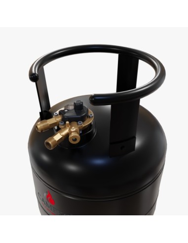 Botella de acero macizo GLP recargable 22 L con multiválvula (DE)