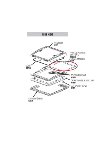 Alavanca de abertura para claraboia Dometic Mini Heki Style.