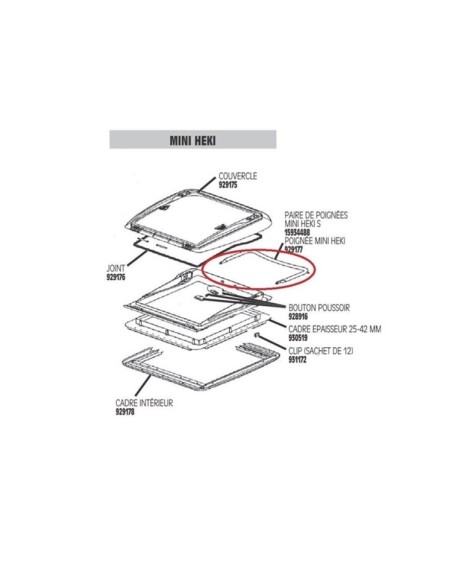Palanca de apertura para claraboya Dometic Mini Heki Style.