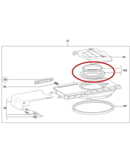 Recambio junta superior WC Dometic CT3000, CT4000 y CT3110. Recambio junta superior WC Dometic CT3000, CT4000 y CT3110.
