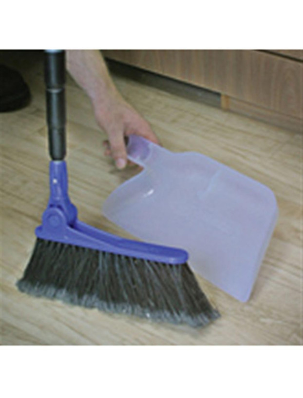 Broom and folding telescopic dustpan