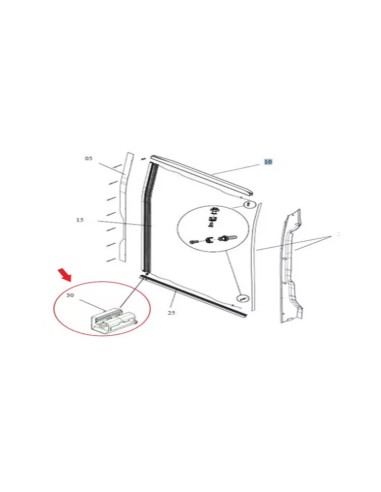 Terminal derecho de la mosquitera Dometic FT100/FT200.