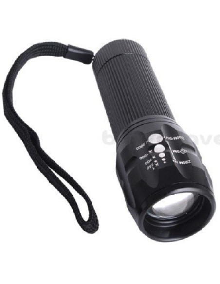 Lampe de poche LED 3w Zoom + Bouton poussoir pour la chasse