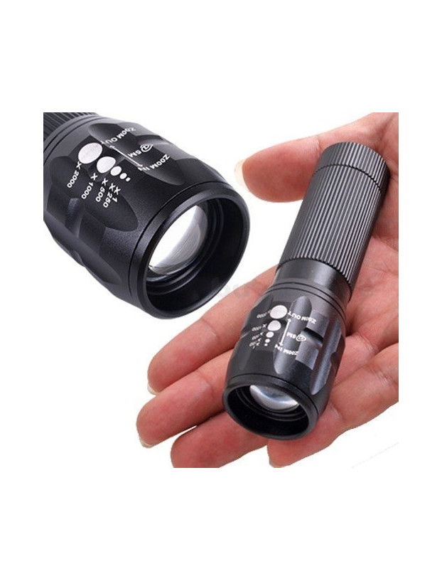 LED flashlight 3w Zoom + Push button for hunting
