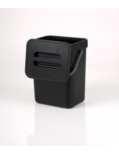 Caixote do lixo 5l preto com tampa suspensa