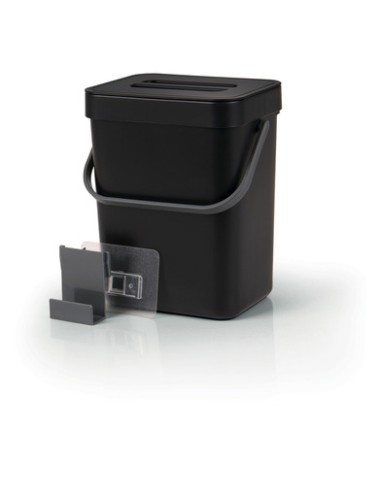 Poubelle 5l noire avec couvercle suspendu