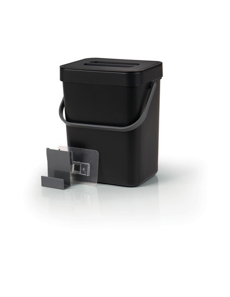 Garbage garbage can 5l black with hanging lid