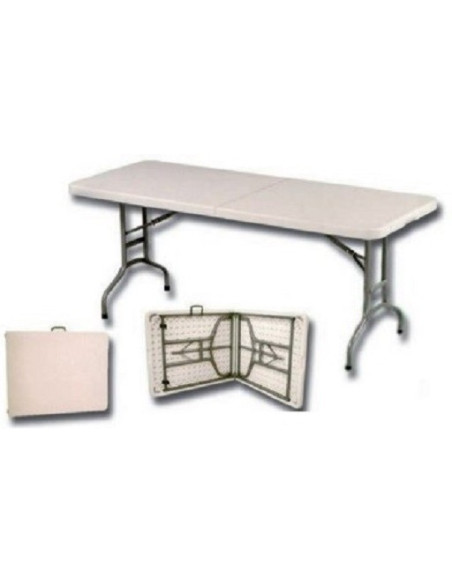 Mesa retangular dobrável em resina 180 X 75 cm