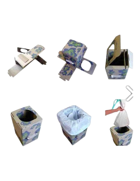 Cleanis foldable, portable, dry toilet.