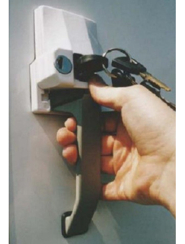 Sicuro per porte di serratura esterne con maniglia. Tipo POS. HeoSafe.