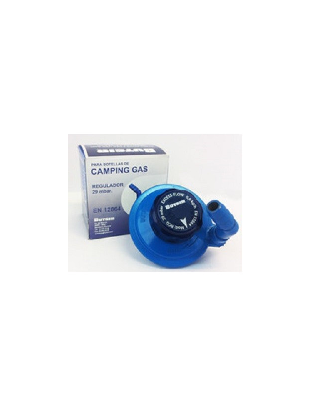 Regulador botella azul camping 29mbar. Salida giratoria