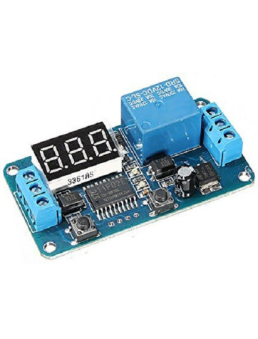 Minutero digital 12v. con relé independiente. 2 botones.  Automatización. Programador o temporizador