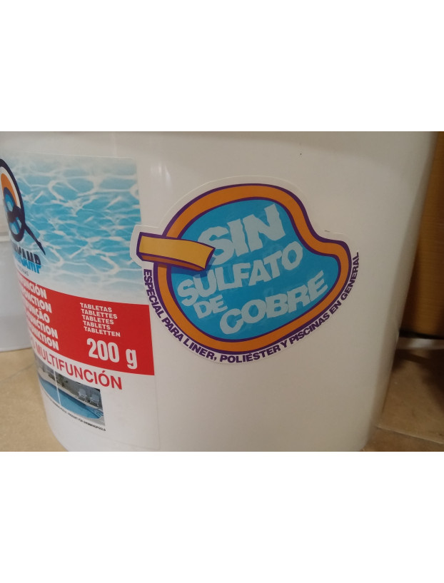 Cloro Multifunción Quimicamp pastillas 5kg. Sin sulfato de cobre LINER.