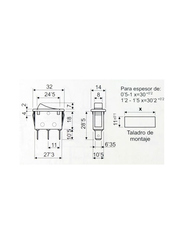 Interruttore rimovibile 2P 1C