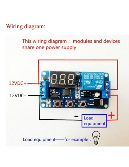 12v digital minutero. con relè indipendente. 3 BOTONES. Automazione, programmatore o timer