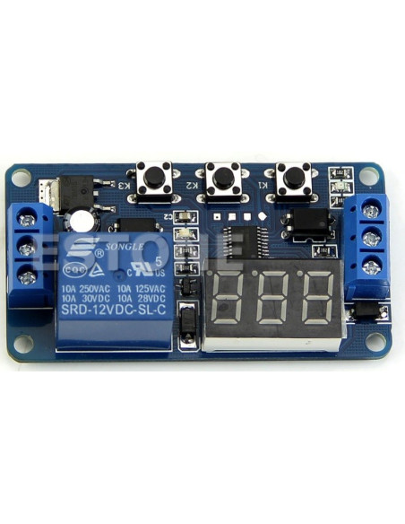 temporizador digital 12v. com relé independente. 3 BOTÕES. Automação, agendador ou temporizador