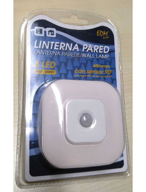 Plafón led con sensor de movimiento. A pilas.
