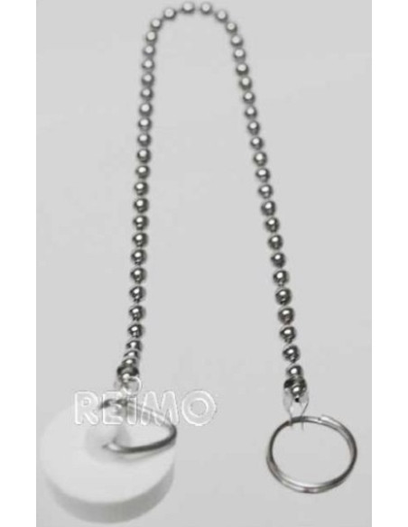 Tapón para desagüe de lavabo con cadena Tapón para desagüe de lavabo con cadena