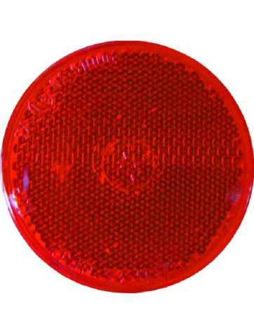 Red round catadioptic 8.1 cm Ø