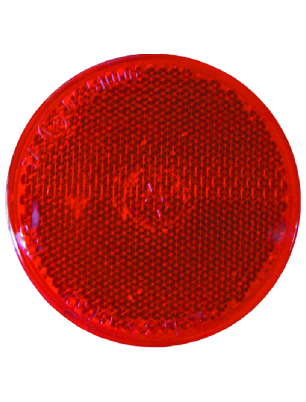 Red round catadioptic 8.1 cm Ø