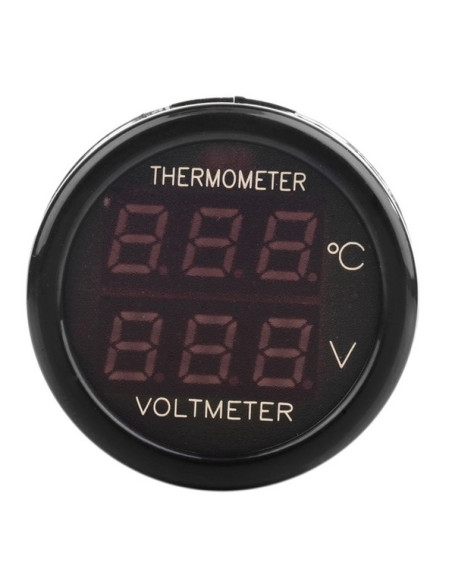 Voltímetro e termômetro para 12v mais leve