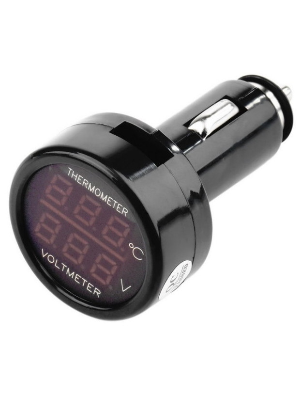 Voltmetro e termometro per accendino 12v