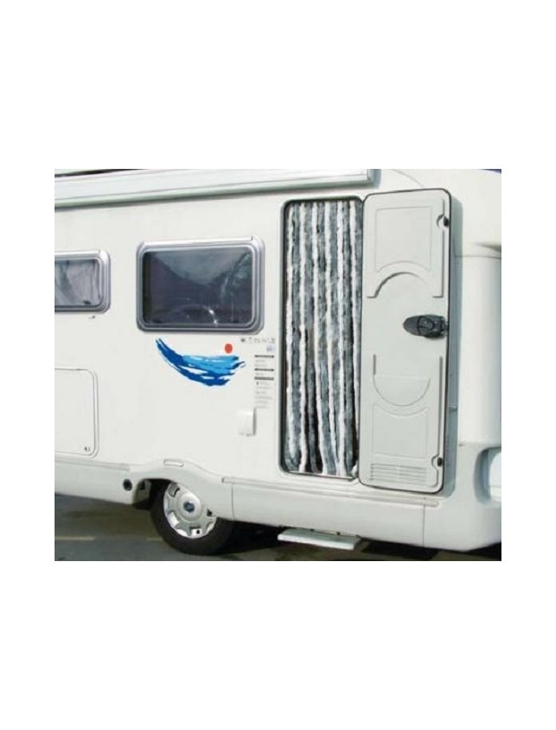 Cortina puerta Caravana Midland 56x185 cm Gris y Blanca