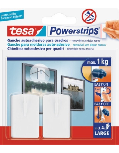 Ganchos de imagem autoadesivos Tesa Powerstrips Ganchos de imagem autoadesivos Tesa Powerstrips