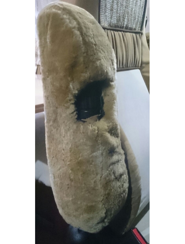 Beige cassa in lana sintetica x2 bracciolo.