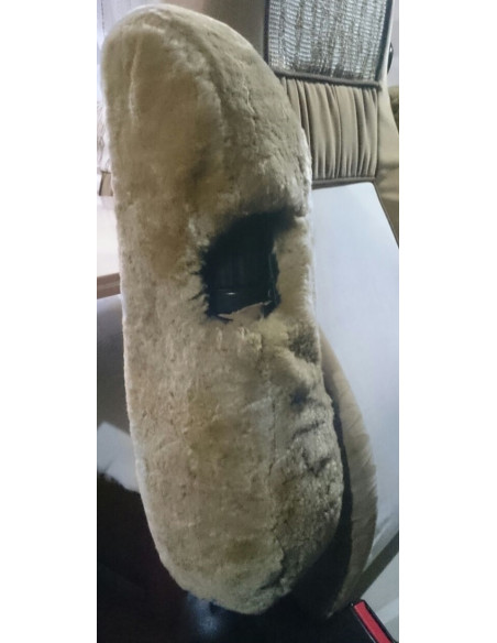 Beige cassa in lana sintetica x2 bracciolo.