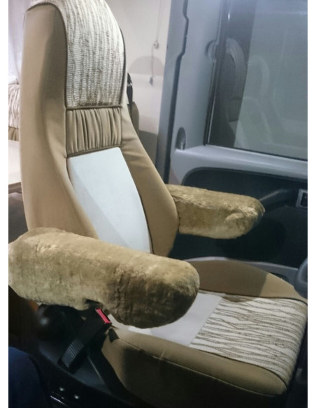 Beige cassa in lana sintetica x2 bracciolo.