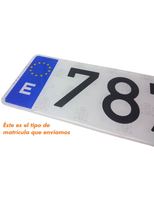 Placa matrícula acrílica. Personalizada con su nombre o texto.