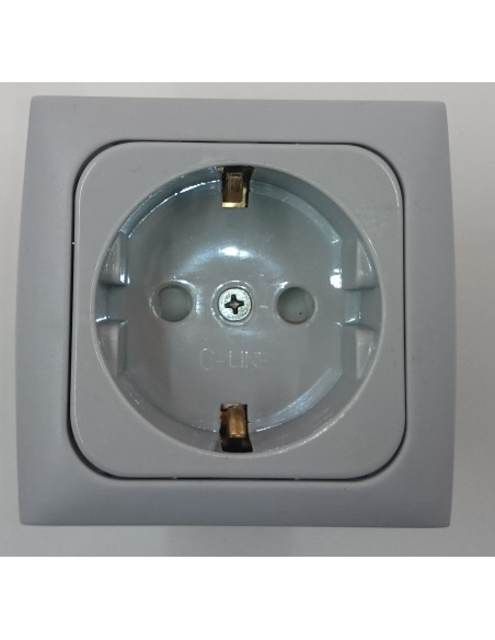 Stecker für 230V Steckdose. Grau Stecker für 230V Steckdose. Grau