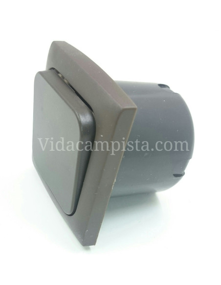 Interruptor con caja de mecanismo. Marrón