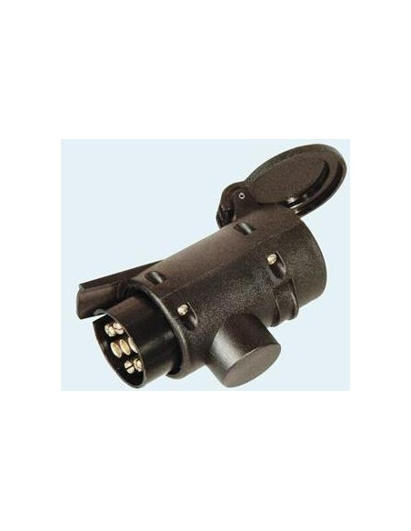 Adaptador de 7 pólos masculinos para 13 pólos femininos.