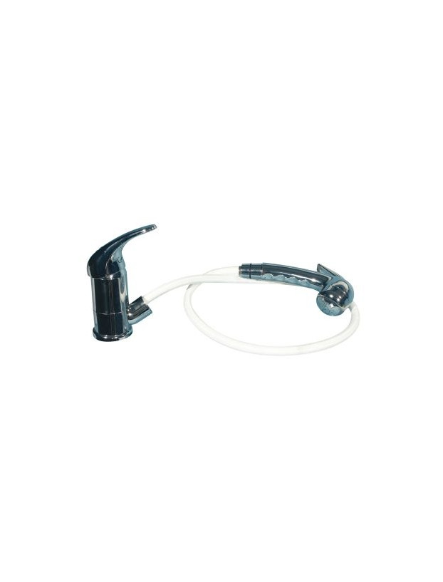 Single-lever faucet with extractable shower nozzle