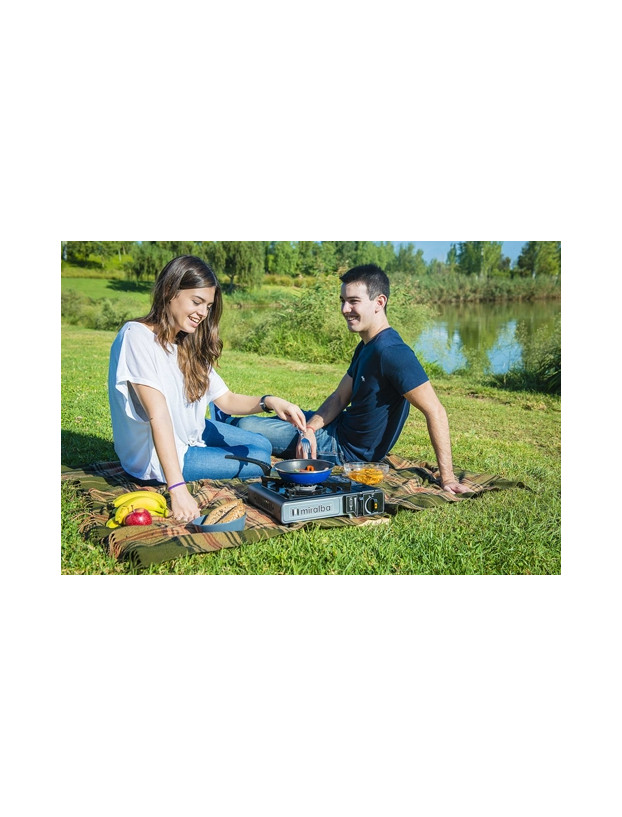 Portable gas stove with Miralba heat diffuser