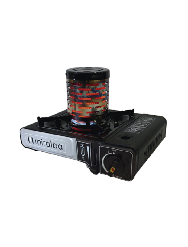 Portable gas stove with Miralba heat diffuser