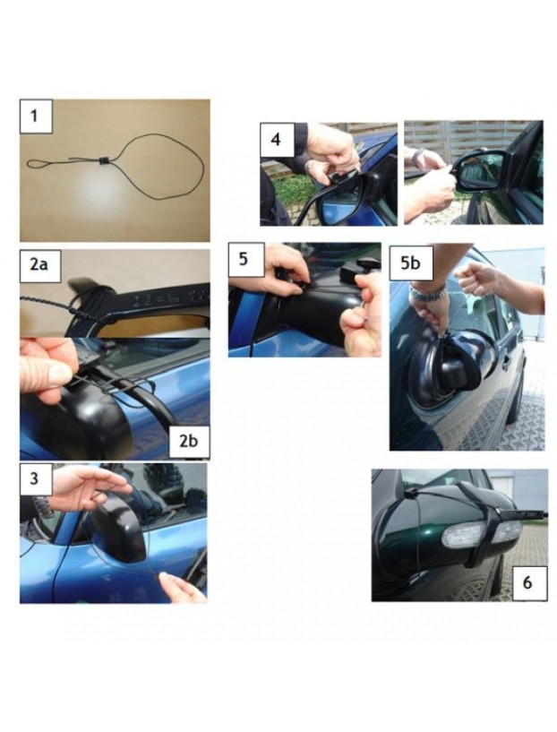 Cavo di sicurezza nero per specchi caravan