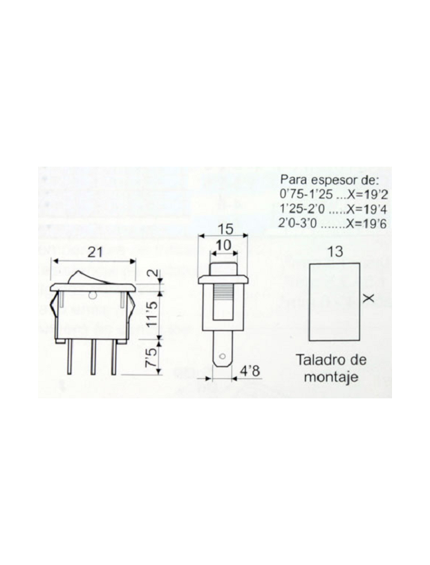 2 position rocker switch and one circuit