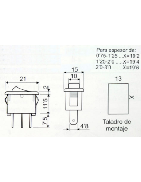 2 position rocker switch and one circuit