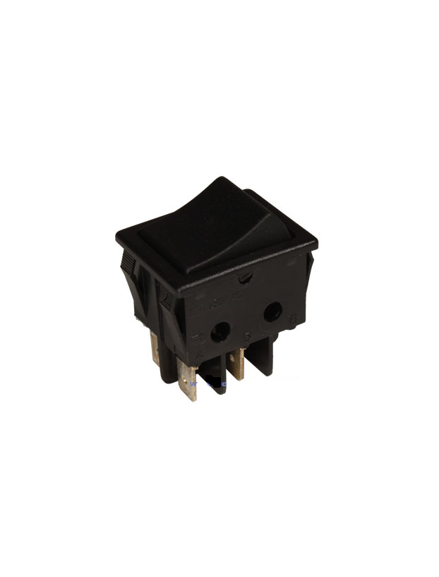 2-circuit rocker switch open. black key
