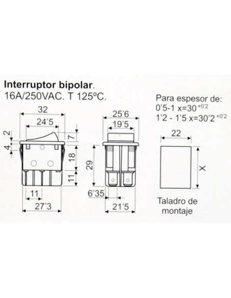 2-circuit rocker switch open. black key 2-circuit rocker switch open. black key