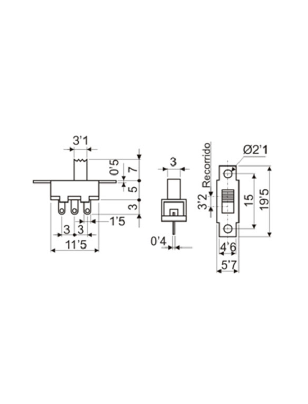 2 port slide switch and one circuit