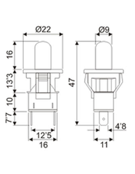 2.5A e 250V montato porta pressa