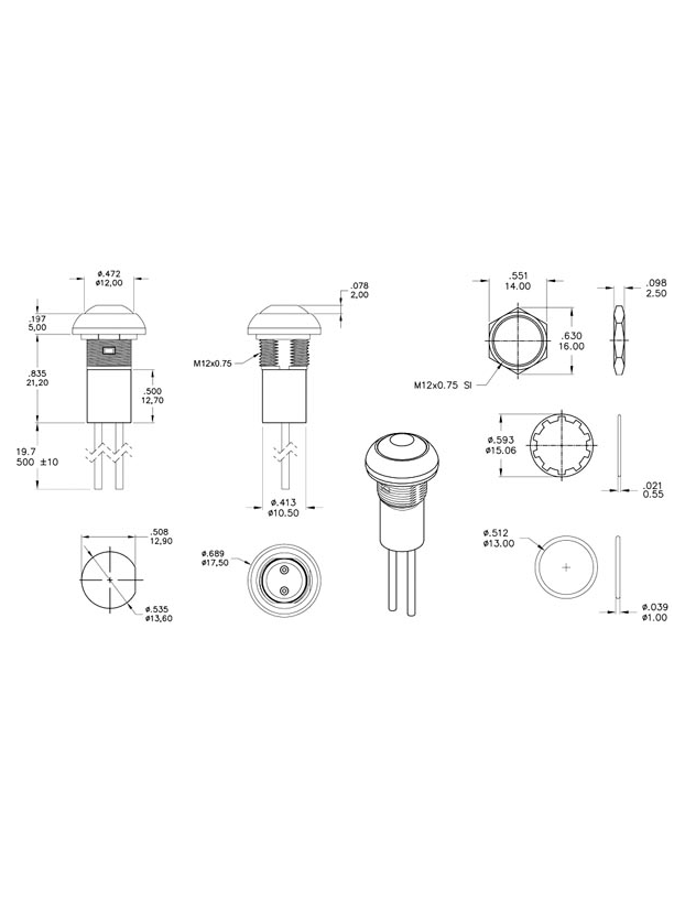 Einbautaster Serie 29 schwarz